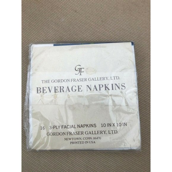 GORDON FRASER GALLERY Beverage Napkins 16 Ct Iris Flower pattern NEW - Picture 3 of 3
